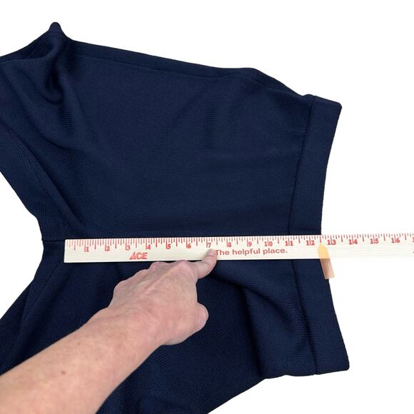 St John Collection Blue Santana Knit Pants Size 6 Wool Blend Pull On Ankle Crop - Picture 15 of 15